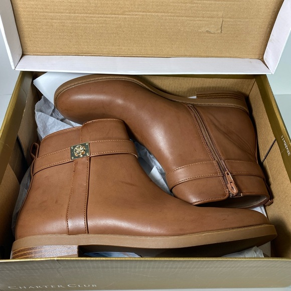 NWT Charter Club brown boots size 9 - Picture 1 of 13